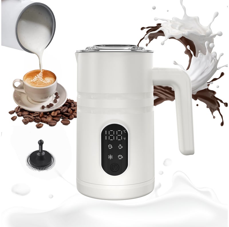 مخفوق الحليب الكهربائي مخفوق الحليب البخاري 5 في 1 متعدد الوظائف صانع رغوة الحليب الساخن والبارد 400 واط سخان حليب أوتوماتيكي هادئ لاتيه كابتشينو شوكولاتة ساخنة - Image 1